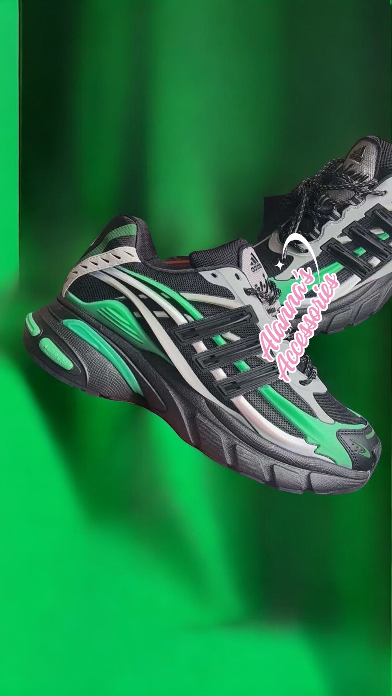 Pharell x Virginia x Adidas adistar jellyfish ‘ BLACK GREEN’💚🖤😍